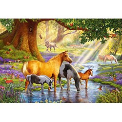 Castorland (C-103737) - "Horses by the Stream" - 1000 pezzi