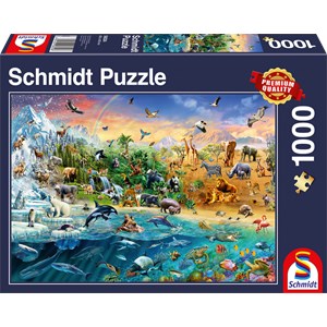Schmidt Spiele (58324) - "World of Animals" - 1000 pezzi