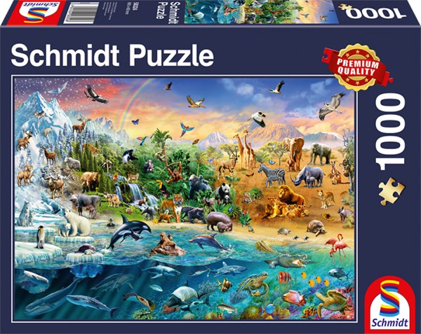 Schmidt Spiele (58324) - "World of Animals" - 1000 pezzi