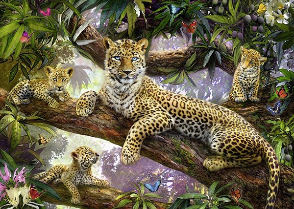 Ravensburger (19148) - "Leopard Family" - 1000 pezzi