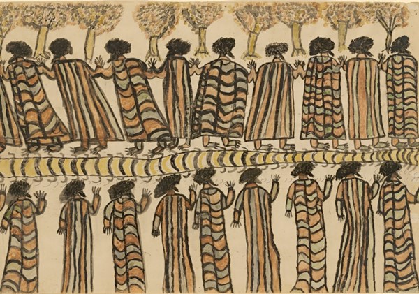 Grafika (00265) - William Barak: "Figures in Possum Skin Cloaks, 1898" - 1000 pezzi
