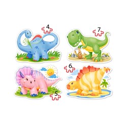 Castorland (B-04386) - "Baby Dinosaurs" - 4 5 6 7 pezzi