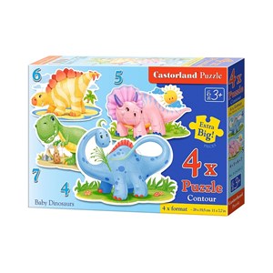 Castorland (B-04386) - "Baby Dinosaurs" - 4 5 6 7 pezzi