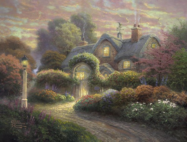 Schmidt Spiele (59466) - Thomas Kinkade: "Cottage" - 1000 pezzi