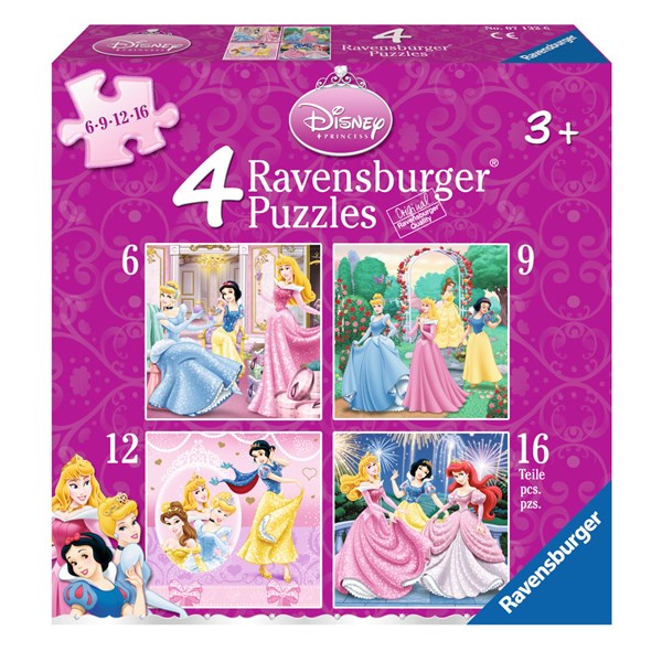 Ravensburger (07132) - "Disney Princess" - 6 9 12 16 pezzi