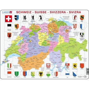 Larsen (K43) - "Switzerland Political Map" - 70 pezzi