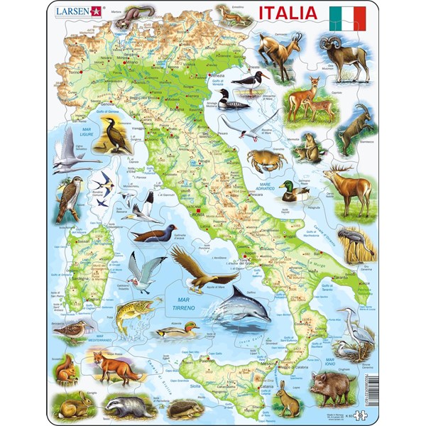 Larsen (K83-IT) - "Map of Italy (in Italian)" - 65 pezzi